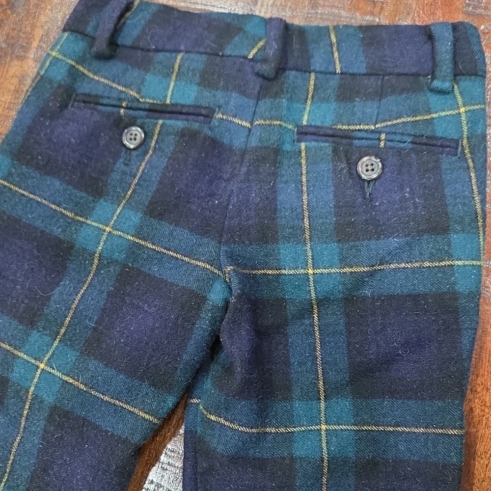 Polo by Ralph Lauren Green Blue Plaid Wool Pants Size 3T